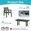 AMERLIFE 7-Piece HDPE Outdoor Dining Table Set with 6 Chairs and Umbrella Hole - 2 of 4
