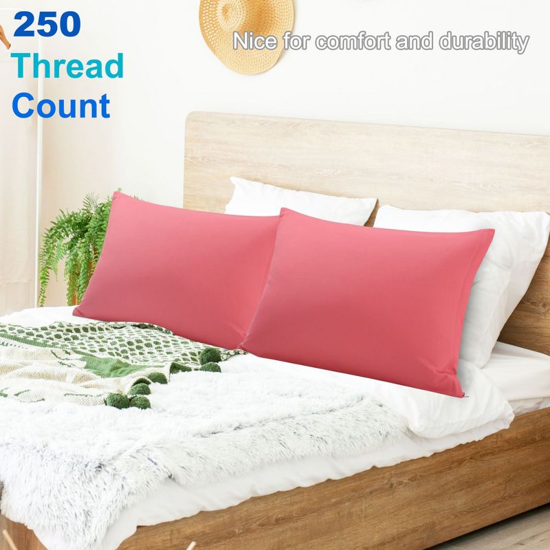 PiccoCasa Cotton Pillow Cover Cases Zippered Pillowcases 2 Pcs, 1 of 8