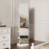 66"x14" Full Length Mirror with Storage, Multifunctional Solid Wood Frame Rotating Mirror Stand with Coat Rack, Hooks and Shelves - Cuddlewood - 2 of 4