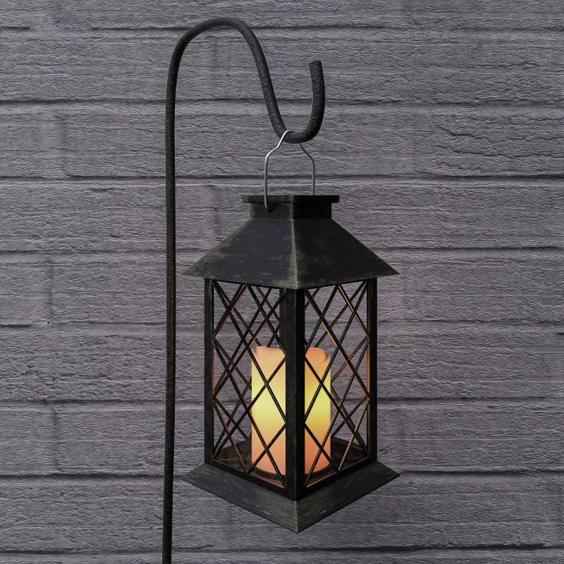 Hastings Home Solar Powered LED Lantern - Antique Bronze, 3 of 9