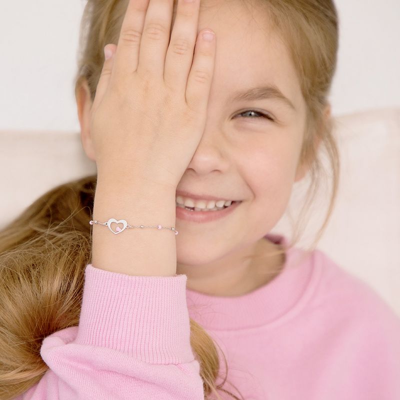 Girls' Dainty Enamel Heart Bracelet Sterling Silver - In Season Jewelry, 3 of 7