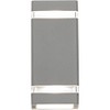 Possini Euro Design Skyridge Modern Outdoor Wall Light Fixtures Set of 2 Matte Silver Up Down 10 1/2" Clear Glass for Post Exterior Barn - 3 of 4