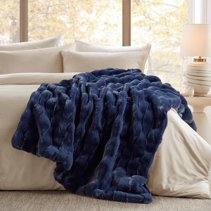 Gulches Faux Fur Throw - Basketweave Texture, Crystal Velvet Reverse, Machine Washable - 1 of 4