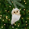 Northlight Faux Fur Owl Christmas Ornament - 6" - White and Brown - 2 of 4