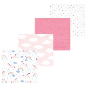 Luvable Friends Hudson Baby Flannel Receiving Blankets 4pk - 1 of 2