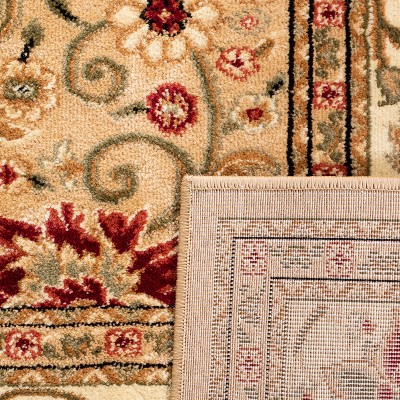 Handmade Ivory Floral Rectangular Synthetic Area Rug