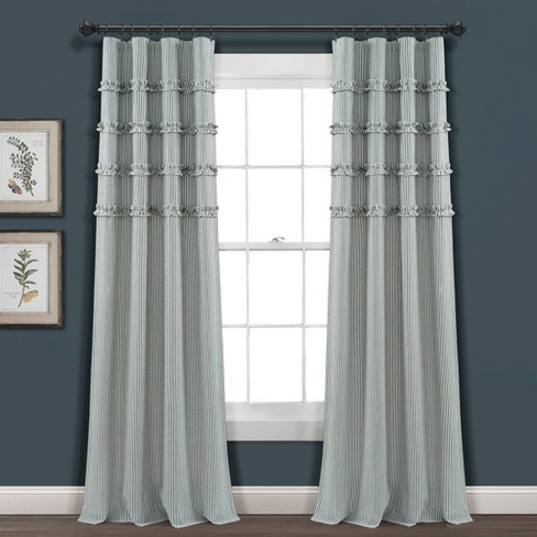 Set Of 2 Farmhouse Vintage Stripe Yarn Dyed Cotton Light Filtering Window  Curtain Panels - Lush Décor : Target