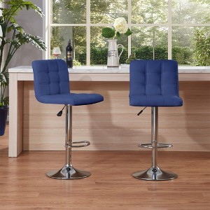 NicBex Counter Height Bar Stools Set of 2,Swivel Bar Stools with Square Cushion,Adjustable Height Foot Stool for Living Room,Kitchen,Cafe - 1 of 4