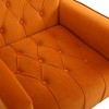 Accent Chair With Ottoman Set Of 2, Velvet Button Armchair With Backrest, Modern Upholstered Sofa Chair With Metal Legs For Living Room - 4 of 4