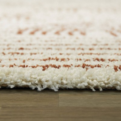 White and Orange 5' x 7' Shag Kids Area Rug