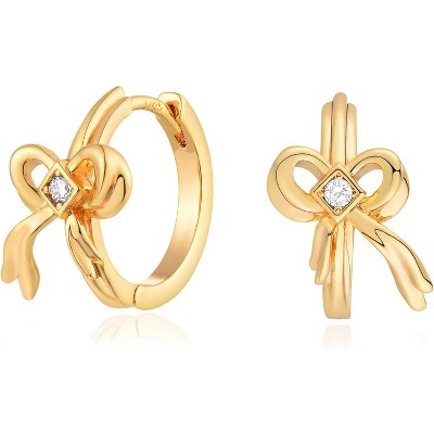 Cubic Zirconia Huggie Earrings 14k Gold Plated Tiny Earrings Small Huggie Hoop Earrings Simple Lightweight Hoops Gift for Women