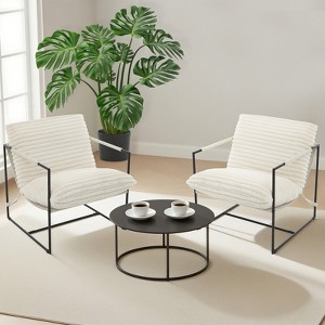 COZONY 31" Modern Accent Chair, Linen Upholstery, High-Density Foam, Sturdy Metal Frame, Easy Assembly, Living Room, Bedroom, Home Office - 1 of 4