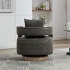 PAGED Swivel Accent Chair with Weathered Base,Arm Chair with Engineered Wood frame and Curved Back,Modern Accent Chair for Living Room - 4 of 4