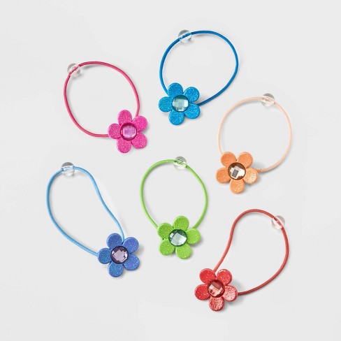 2Pc Mini Daisy Hair Clip Charms Flower Elastic Hair Ring Rope Bands  HairPins Ponytail Girls Kids