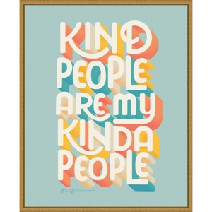 Amanti Art 16" x 20" Kind People I by Gia Graham Framed Wall Canvas: Modern Lithograph, Sawtooth Back, Vertical Orient - 1 of 4