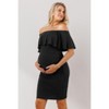 Hello Miz Women's Fitted Ruffle Off Shoulder Maternity Dress - 2 of 4