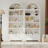 71" Tall Arched Pantry, 6-Tier Freestanding Storage Cabinet with Drawer, Modern White Book Shelf with Open Shelves & Anti-Tipping Design - 3 of 4