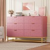 Acekool 6 Drawer Dresser with Gold Metal Legs, Modern Wide Chest for Bedroom or Living Room, 53.5 Inch - 4 of 4