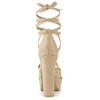 Allegra K Women's Lace Up Platform Chunky High Heels Sandals - 3 of 4