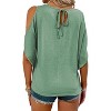 Imily Bela Casual Cold Shoulder Shirt for Women Loose Short Sleeve Scoop Neck Summer Top - 2 of 4