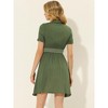 Allegra K Women's A-line Button Smocked Color Block Summer Dress - 4 of 4