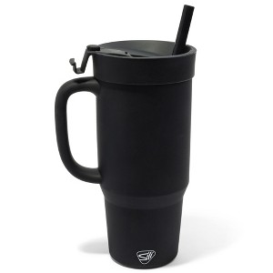 Silipint: 32oz Silicone Humbler W/ Lid & Straw, Classic Black - 1 of 4
