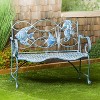 Evergreen Beautiful Springtime Colorful Blue Fish Shaped Metal Garden Bench - 44x20x36 in - 2 of 4