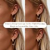 Small Chunky Hoop Earrings for Women | 14K Gold & Silver Plated Huggies, Hypoallergenic for Sensitive Ears - 3 of 4
