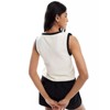 Coolmee Women Sweater Vest Tie Front Color Block Ribbed Knit Coat - 2 of 4