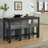 PDTEND 59" 4-Piece Dining Set with Power Outlet & 3 Upholstered Stools - For Kitchen, Living Room and Dining Room - 4 of 4