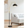 Possini Euro Design Baltar Modern 68 1/2" Tall Standing Floor Lamp Curved Arc Dimmable Black Gold Metal Brass Finish Living Room Bedroom Dome Shade - image 2 of 4