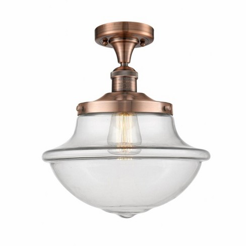 Innovations Lighting Oxford 1 - Light Semi-Flush Mount in  Antique Copper - image 1 of 1