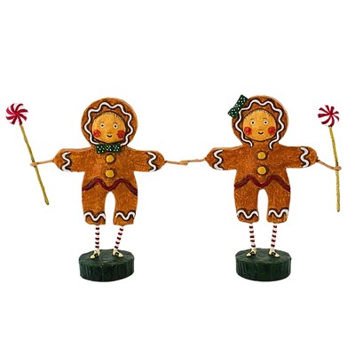 Lori Mitchell 5.75 In Gingerbread Boy & Girl Peppermint Candy Christmas Figurines