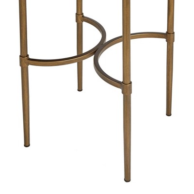 Lia 23" Antique Bronze Metal and Glass Oval Accent Table