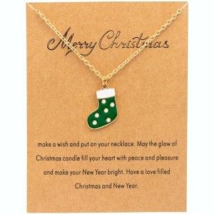 Christmas Theme Necklace Set with Enamel Charms Holiday Party Gift - 1 of 4