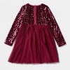 Girls' Adaptive Long Sleeve Sequin Dress - Cat & Jack™ Dark Red - 2 of 4