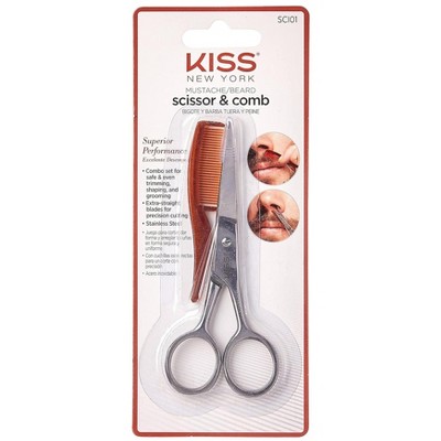 Kiss Mustache Beard Scissor and Comb, 1.5 oz