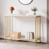 Console Table - 11.8" D x 33.5" W x 31.9" H, 2 Gold Shelves - 4 of 4