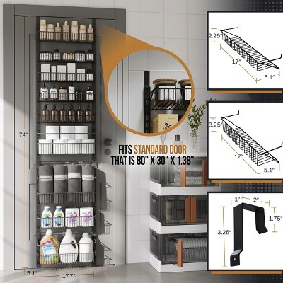 Home-Complete Over the Door Organizer - 9-Tier Hanging Wall Rack for Bathroom or Kitchen Organization - Pantry Organization and Storage by Home-Complete (Black) — фото 4