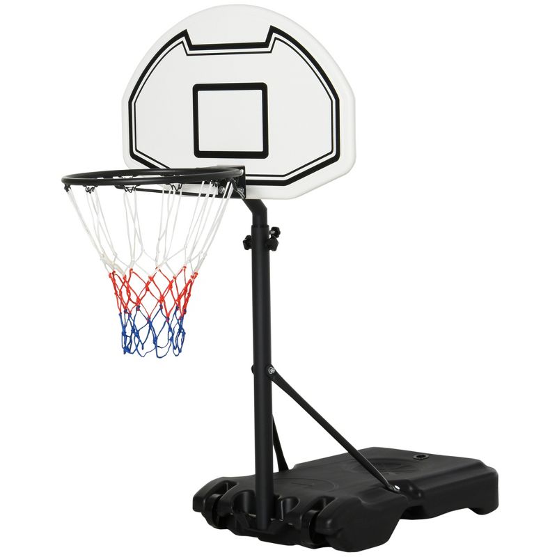 Aosom Poolside Basketball Hoop Stand Portable Basketball System Goal,  Adjustable Height 3'-4', 30" Backboard, 5 of 10