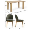 7-Piece Dining Set for 6, 67'' Rectangle Dining Table Set with 6 Armless Upholstered Linen Fabric Dining Chairs with Soild Wood Legs-Maison Boucle - 4 of 4