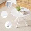FONTOI End Tables, 39" Round Wooden Side Table with Non-slip Foot Pads, Couch Side Table for Bedroom Living Room, White, 39.3"*29.5"*39.3" - 4 of 4