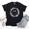 Simply Sage Market Women's Peace Love Valentine Smiley Short Sleeve Garment Dyed Tee - 3 of 4