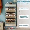 Brafab Freestanding Shoe Cabinet with 3 Flip Drawers Natural Rattan Shoe Storage Organizer Slim Shoe Storage for home - 2 of 4