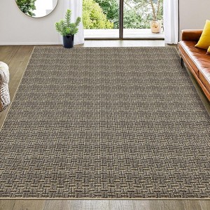 Washable Runner Rug Non-Slip Hallway, Entryway, Kitchen, Modern Farmhouse Low Pile Floor Carpet for Bedroom, Laundry - 1 of 4