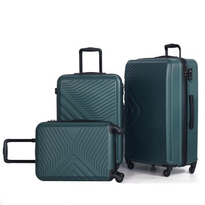 Sapphtopaz 3 Piece Luggage Sets ABS Lightweight Suitcase Luggage Carry On Suitcase with Two Hooks, Spinner Wheels, TSA Lock (20/24/28)