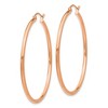 Black Bow Jewelry 2mm, 14k Rose Gold Polished Round Hoop Earrings, 45mm (1 3/4 Inch) - 2 of 4