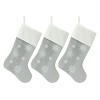 Christmas Stocking Set of 3 – Blue White Snowflake Polyester Holiday Stockings – 18.25"H – By Melrose - 3 of 3