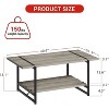 41" Farmhouse Coffee Table with Storage Shelf, 2 Tie Rectangle Center Table with Storage, Simple Office Cocktail Tea Table - 2 of 4