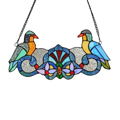 Chloe Lighting Perch Tiffany-Glass Window Panel 16x21"